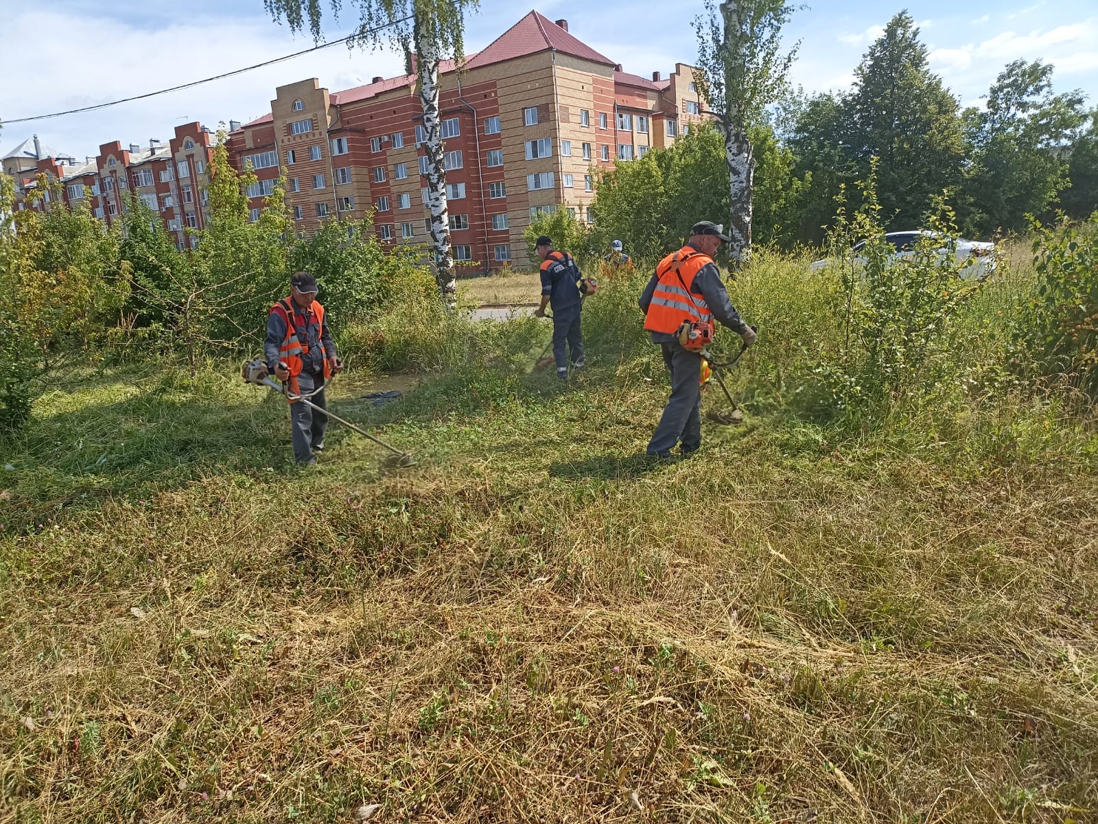 Коммунальные службы города продолжают работы по благоустройству и уборке улиц в городском округе Саранс